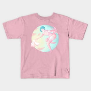 Magical Girl with her magical bunny - Cute girls Kids T-Shirt